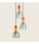 Abruzzo Lampa Wisząca Szklana Zielona 3xE14 35cm Koloreno ABR-3KOLOK-Z