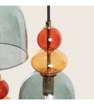 Abruzzo Lampa Wisząca Szklana Zielona 3xE14 35cm Koloreno ABR-3KOLOK-Z