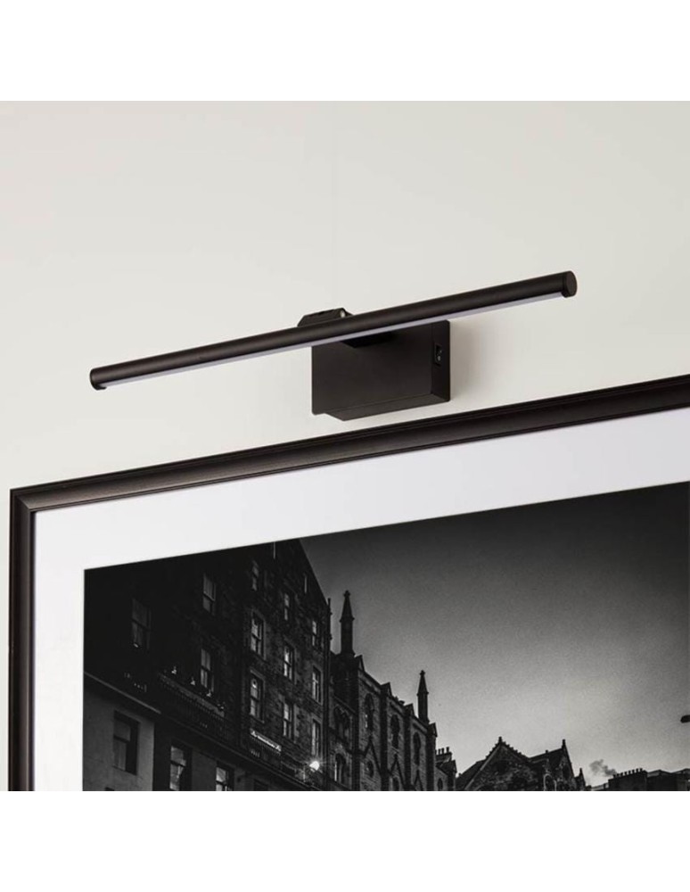 Abruzzo Czarny Kinkiet nad obraz 2W CRI90 na Baterie 40cm Vinci ABR-OKL2-C