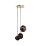 Pendant lamps - Abruzzo Pendant Lamp 3 Glass Black E14 Spheres ABR-3SLWS-E14. - product 1