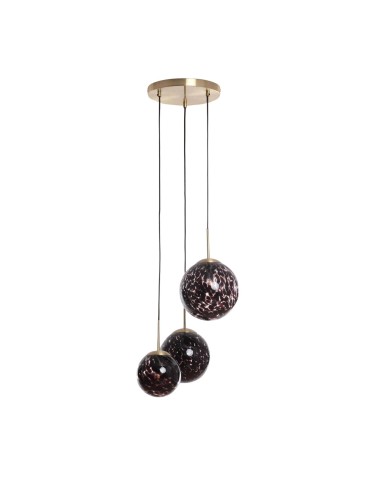 Abruzzo Pendant Lamp 3 Glass Black E14 Spheres ABR-3SLWS-E14.