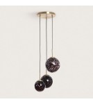 Pendant lamps - Abruzzo Pendant Lamp 3 Glass Black E14 Spheres ABR-3SLWS-E14. - product 2