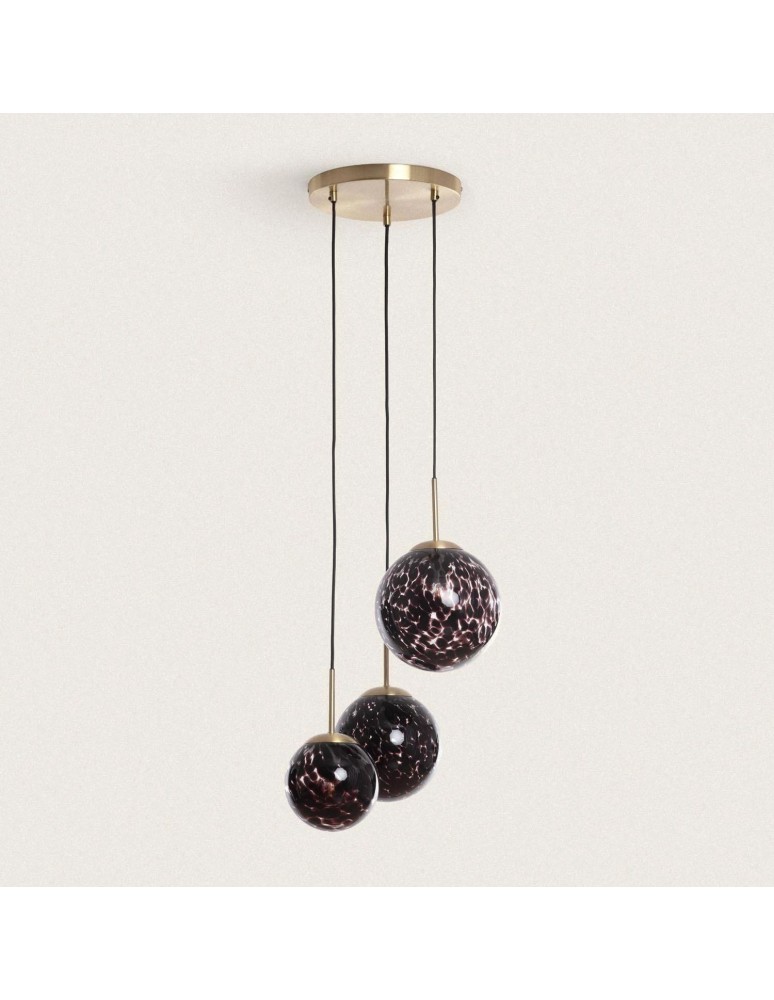 Pendant lamps - Abruzzo Pendant Lamp 3 Glass Black E14 Spheres ABR-3SLWS-E14. - product kolory-swiatla.pl 2
