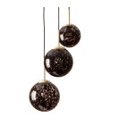 Abruzzo Lampa Wisząca 3 szklane Czarne Kule E14 Sfero ABR-3SLWS-E14
