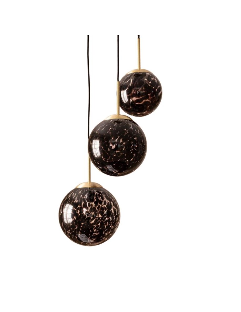 Pendant lamps - Abruzzo Pendant Lamp 3 Glass Black E14 Spheres ABR-3SLWS-E14. - product kolory-swiatla.pl 3