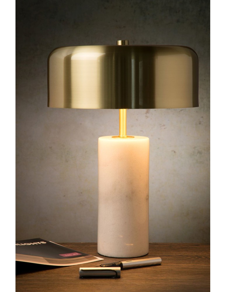Designer table lamps - Lucide MIRASOL Desk 3xG9 white satin brass 34540/03/31 - product kolory-swiatla.pl 3