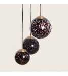 Abruzzo Lampa Wisząca 3 szklane Czarne Kule E14 Sfero ABR-3SLWS-E14