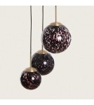 Abruzzo Lampa Wisząca 3 szklane Czarne Kule E14 Sfero ABR-3SLWS-E14