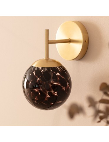Abruzzo Gold Wall lamp Black Glass Ball E14 Sphero ABR-SKS-E14 - product 2