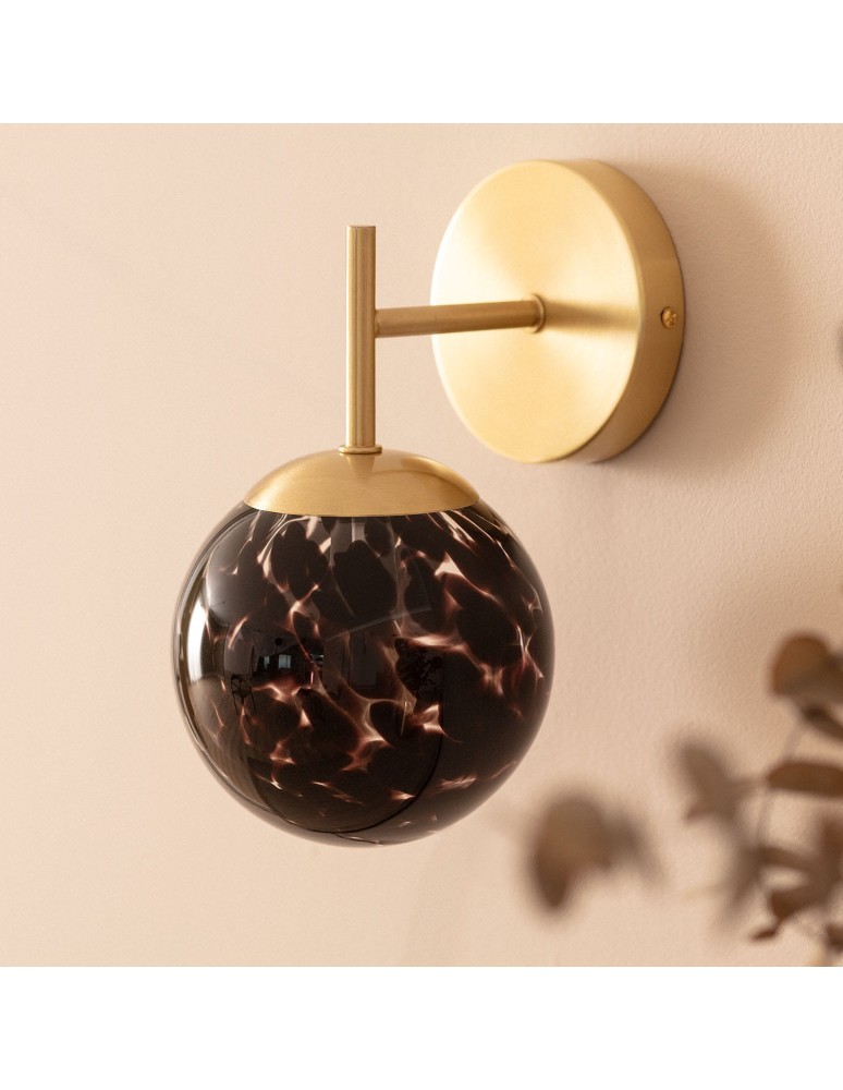 Wall lamps - Abruzzo Gold Wall lamp Black Glass Ball E14 Sphero ABR-SKS-E14 - product kolory-swiatla.pl 2