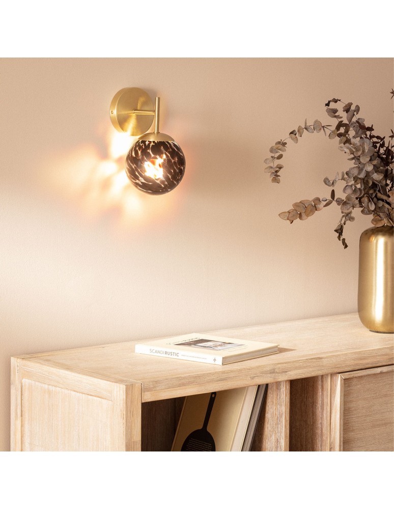 Wall lamps - Abruzzo Gold Wall lamp Black Glass Ball E14 Sphero ABR-SKS-E14 - product kolory-swiatla.pl 3