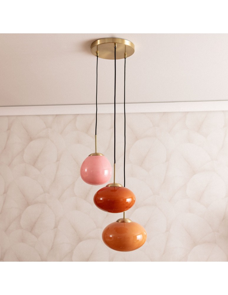 Pendant lamps - Abruzzo Pendant Lamp 3 Glass Red Spheres E14 Sphero ABR-3SKCR - product kolory-swiatla.pl 2