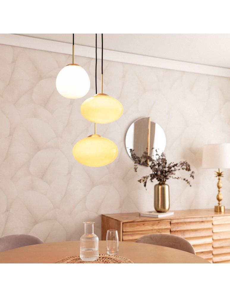 Abruzzo Lampa Wisząca 3 szklane Czerwone kule E14 Sfero ABR-3SKCR