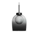 Abruzzo Lampa Wisząca Szklana mleczna kula/czarny szklany kielich G9 Goliat ABR-CKG