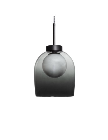 Abruzzo Lampa Wisząca Szklana mleczna kula/czarny szklany kielich G9 Goliat ABR-CKG