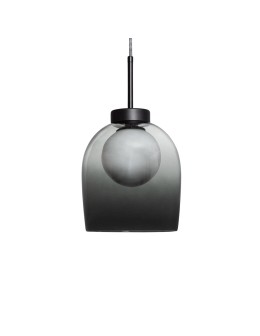 Abruzzo Lampa Wisząca Szklana mleczna kula/czarny szklany kielich G9 Goliat ABR-CKG