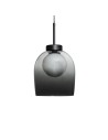 Abruzzo Lampa Wisząca Szklana mleczna kula/czarny szklany kielich G9 Goliat ABR-CKG