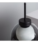 Pendant lamps - Abruzzo Glass pendant lamp Milky glass ball/black glass cup G9 Goliath ABR-CKG - product 3