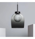 Abruzzo Lampa Wisząca Szklana mleczna kula/czarny szklany kielich G9 Goliat ABR-CKG