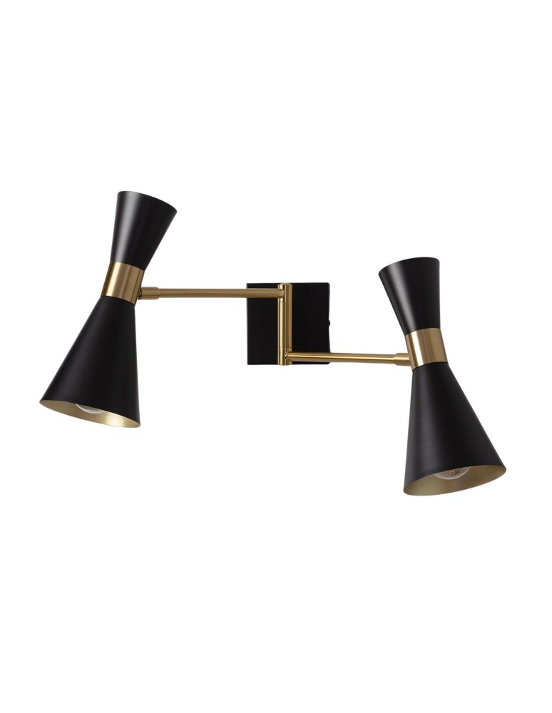 Wall lamps - Abruzzo Black and Gold Salvatore Wall lamp 2xE27 ABR-2KSZ - product kolory-swiatla.pl 1