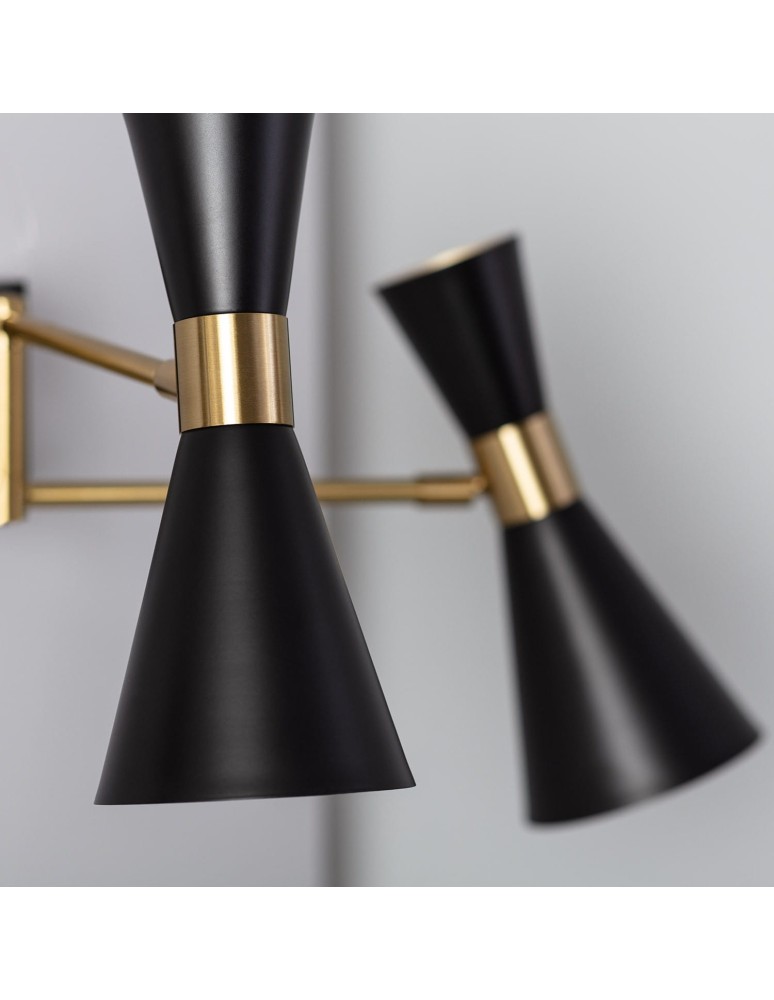 Abruzzo Kinkiet Czarno Złoty Salvatore 2xE27 ABR-2KSZ