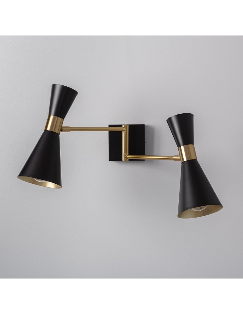 Wall lamps - Abruzzo Black and Gold Salvatore Wall lamp 2xE27 ABR-2KSZ - product kolory-swiatla.pl 6