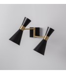 Wall lamps - Abruzzo Black and Gold Salvatore Wall lamp 2xE27 ABR-2KSZ - product 7