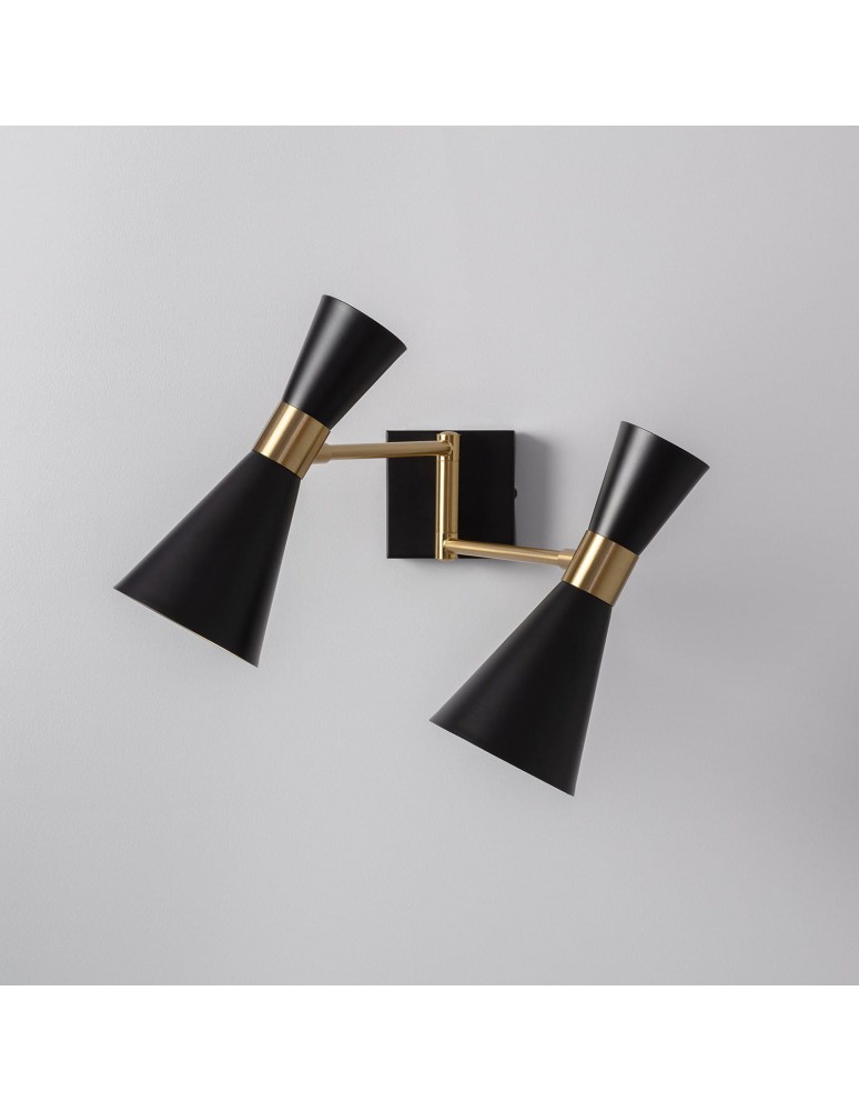 Wall lamps - Abruzzo Black and Gold Salvatore Wall lamp 2xE27 ABR-2KSZ - product kolory-swiatla.pl 7