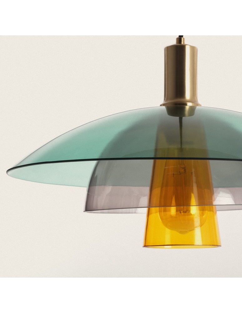 Abruzzo Lampa Wisząca Szklana Kolorowa E27 45cm Koloreno ABR-PATIS