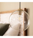 Abruzzo Lampa Wisząca złota szklana kula E27 25cm Kaspi ABR-KASP-E27