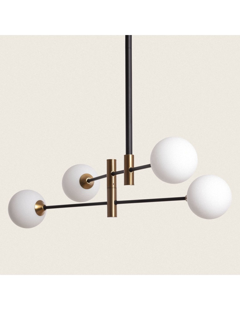 Abruzzo Lampa Wisząca nowoczesna 4xG9 Szklane mleczne kule Horhe ABR-4KLW-Z