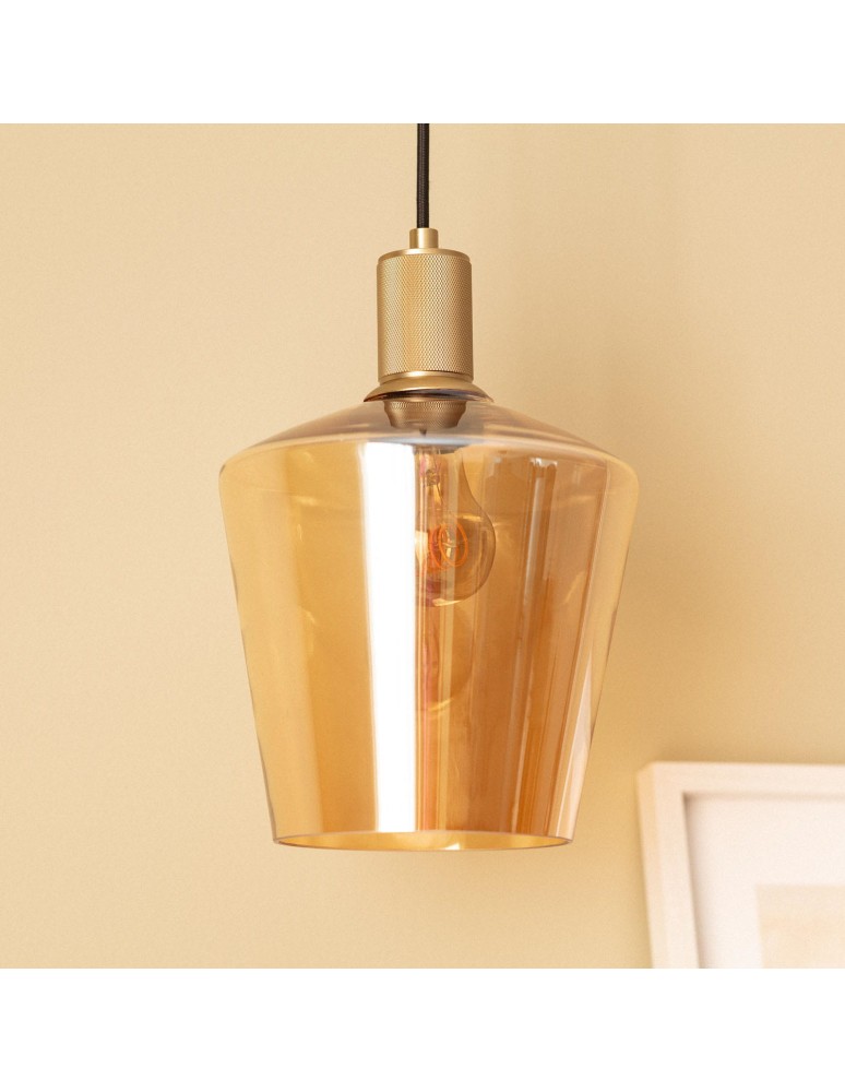 Abruzzo Lampa Wisząca Szklana kielich E27 20cm Ogi ABR-LWOGI