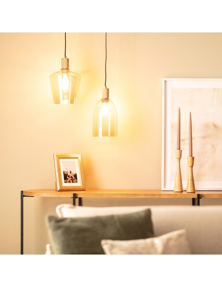 Abruzzo Lampa Wisząca Szklana kielich E27 20cm Ogi ABR-LWOGI