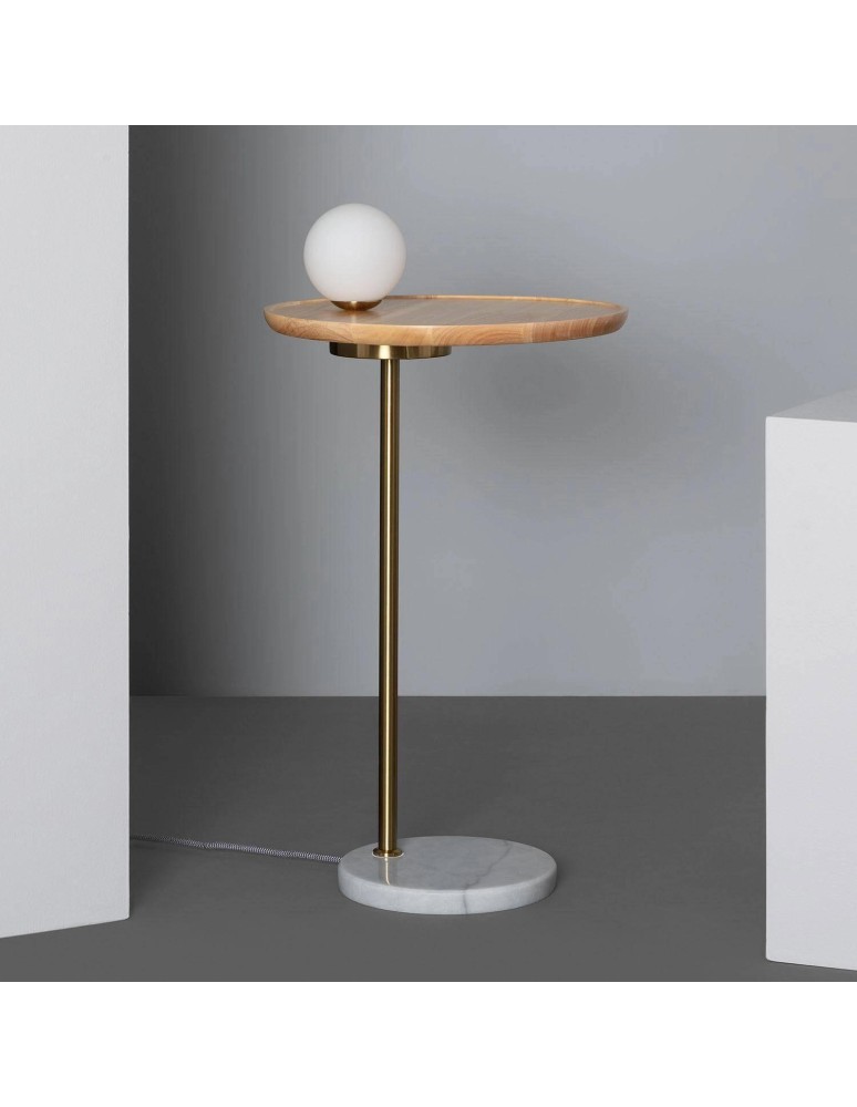 Floor lamps - Abruzzo Floor Lamp wooden table with glass ball G9 Meblo ABR-SLMEBLO-G9 - product kolory-swiatla.pl 2