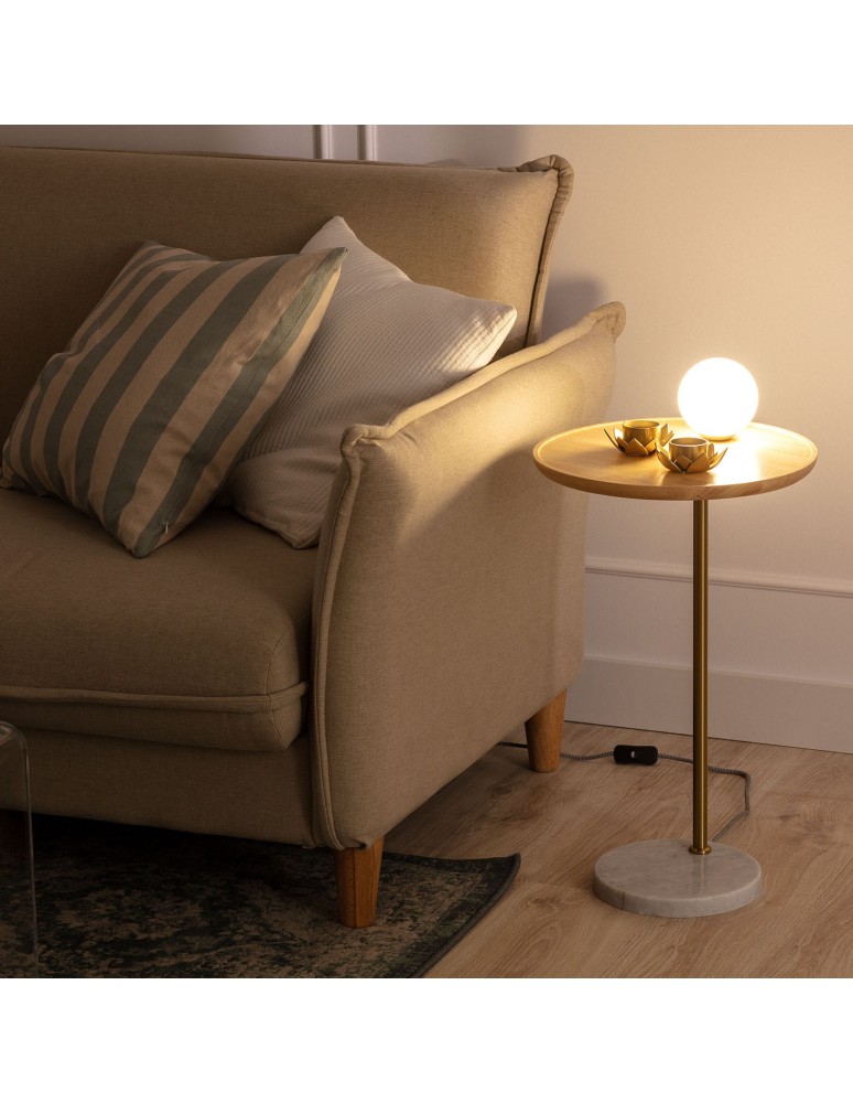 Floor lamps - Abruzzo Floor Lamp wooden table with glass ball G9 Meblo ABR-SLMEBLO-G9 - product kolory-swiatla.pl 3