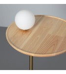 Abruzzo Lampa Podłogowa drewniany stolik ze szklaną kulą G9 Meblo ABR-SLMEBLO-G9