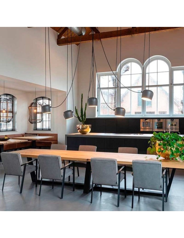 Abruzzo Nowoczesna Lampa Wisząca 3xØ30cm Szara Rittoro ABR-SHIL-E27-W