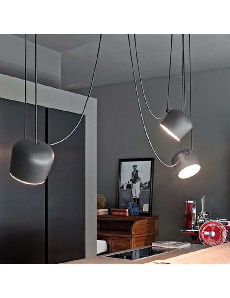 Pendant lamps - Abruzzo Modern Pendant Lamp 3xØ30cm Grey Rittoro ABR-SHIL-E27-W. - product kolory-swiatla.pl 6