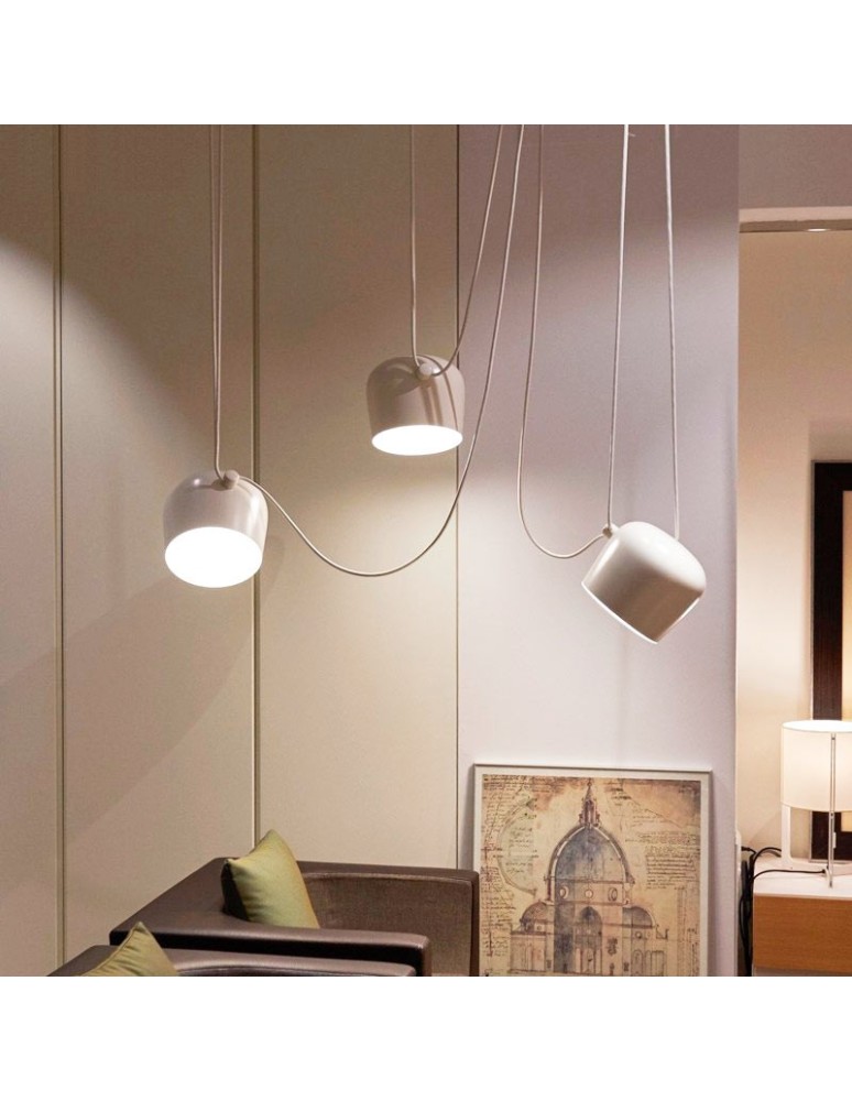 Pendant lamps - Abruzzo Modern Pendant Lamp 3xØ30cm White Rittoro ABR-SHIL-E27-G. - product kolory-swiatla.pl 1
