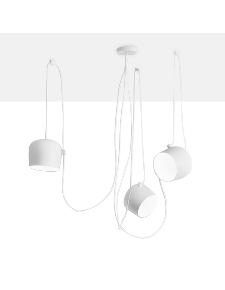 Abruzzo Nowoczesna Lampa Wisząca 3xØ30cm Biała Rittoro ABR-SHIL-E27-G