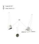 Abruzzo Nowoczesna Lampa Wisząca 3xØ30cm Biała Rittoro ABR-SHIL-E27-G