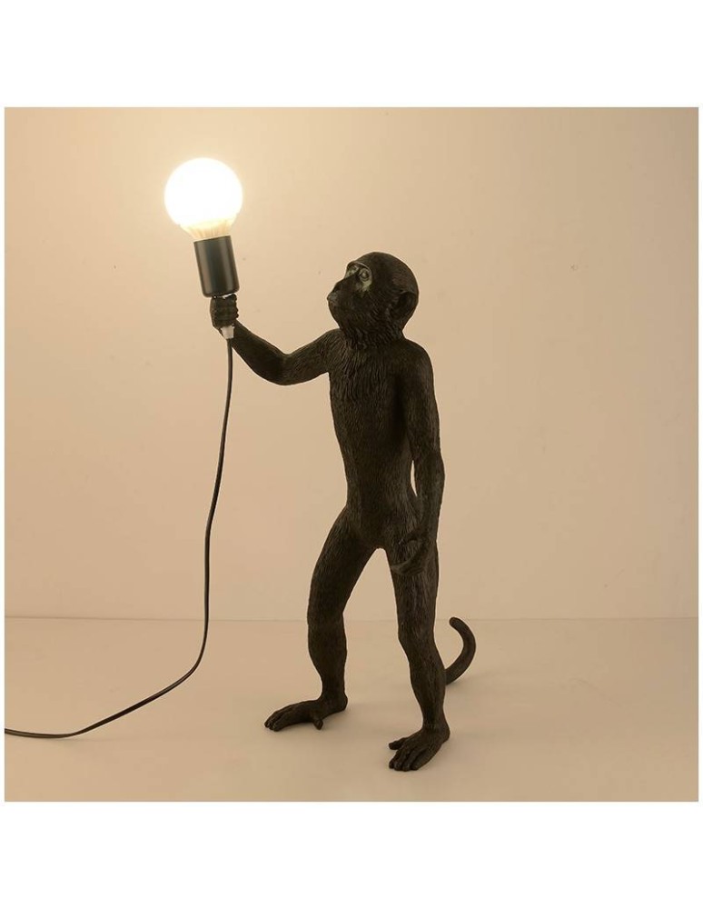 Abruzzo Lampa Stołowa Czarna Małpa 55cm Cezar E27 ABR-KARD5-C