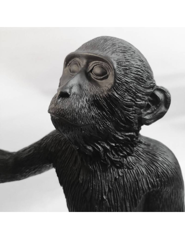 Abruzzo Lampa Stołowa Czarna Małpa 55cm Cezar E27 ABR-KARD5-C