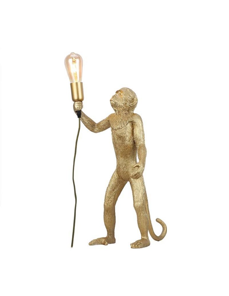 Abruzzo Lampa Stołowa Złota Małpa 55cm Cezar E27 ABR-KARD5-G