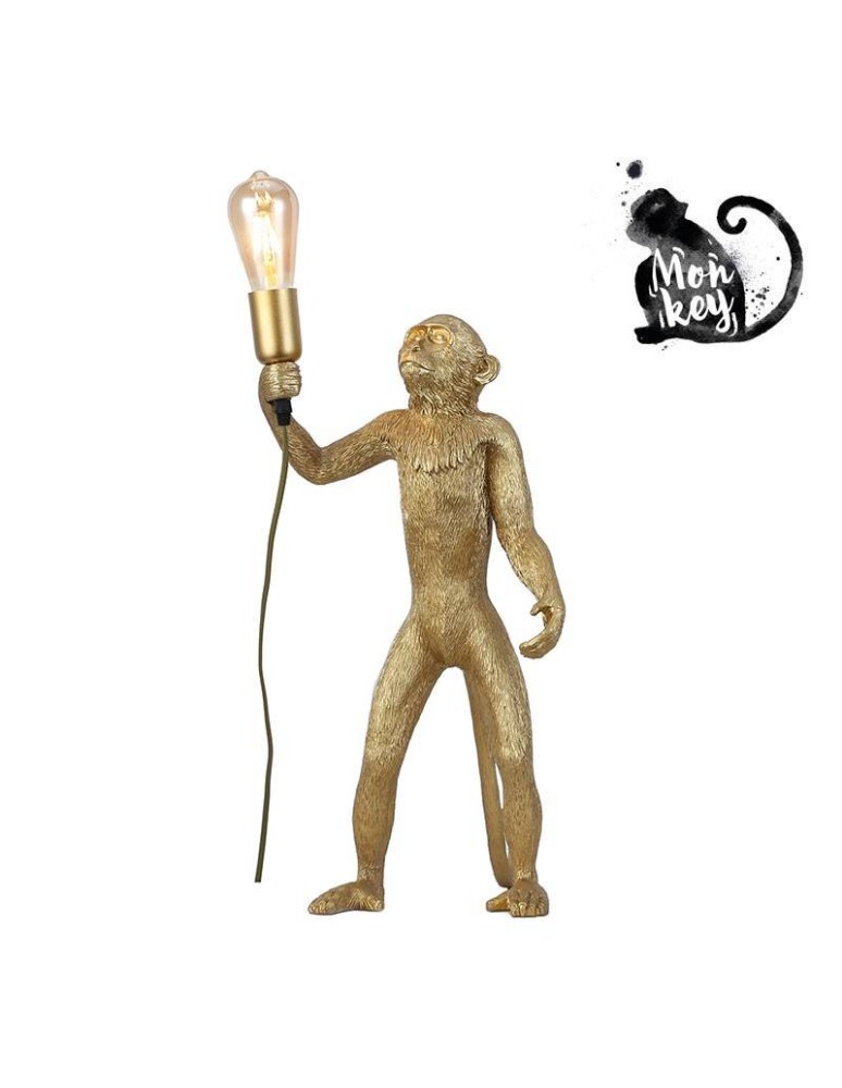 Abruzzo Lampa Stołowa Złota Małpa 55cm Cezar E27 ABR-KARD5-G