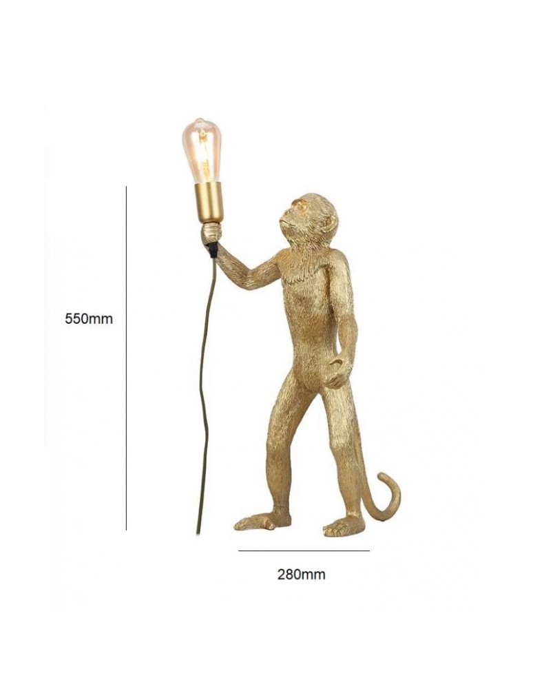 Abruzzo Lampa Stołowa Złota Małpa 55cm Cezar E27 ABR-KARD5-G