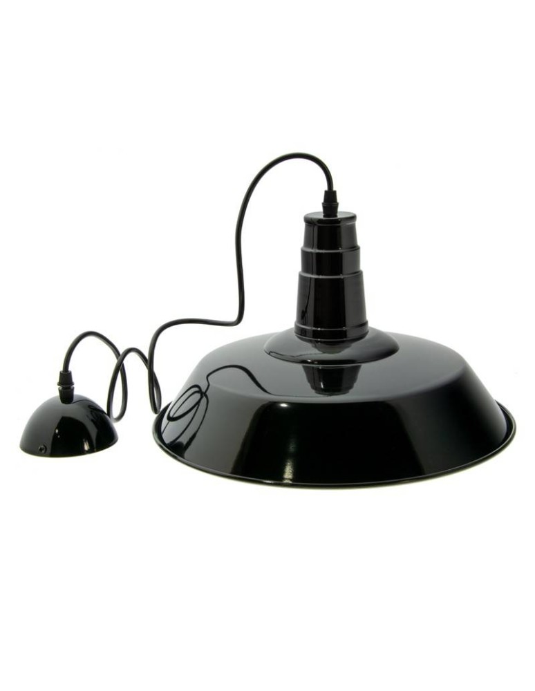Abruzzo Lampa Wisząca Retro Loft Czarno biała 36cm E27 Grote ABR-LWRG-B