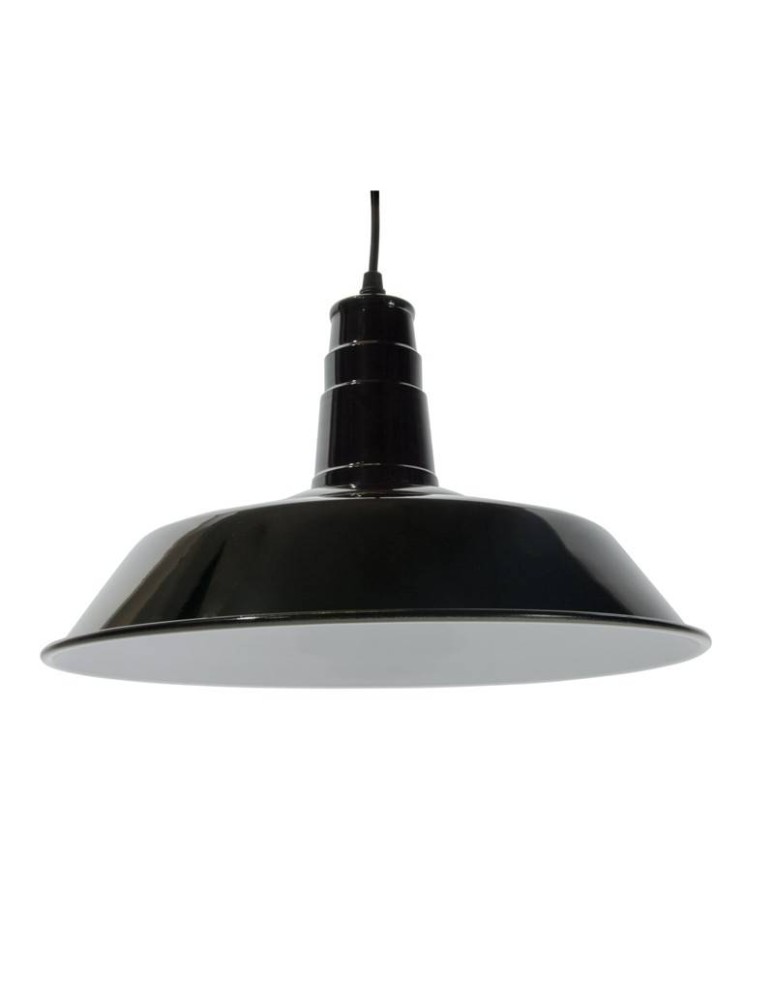 Abruzzo Lampa Wisząca Retro Loft Czarno biała 36cm E27 Grote ABR-LWRG-B