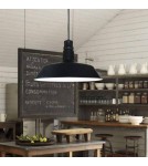 Abruzzo Lampa Wisząca Retro Loft Czarno biała 36cm E27 Grote ABR-LWRG-B