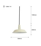 Abruzzo Lampa Wisząca Retro Loft Biała 36cm E27 Grote ABR-LWRG-W